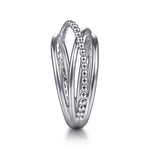 14K White Gold Bujukan Criss Cross Ring - LR51830W4JJJ-Gabriel & Co.-Renee Taylor Gallery