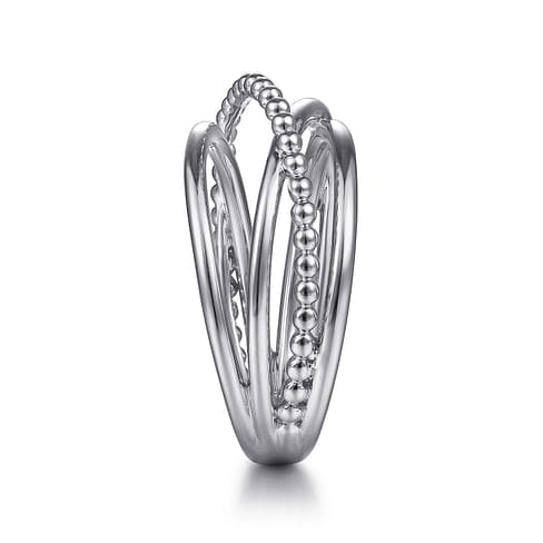14K White Gold Bujukan Criss Cross Ring - LR51830W4JJJ-Gabriel & Co.-Renee Taylor Gallery