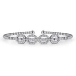 14K White Gold Diamond Pavé Link Bead Cuff Bracelet – BG4229-65W45JJ-Gabriel & Co.-Renee Taylor Gallery