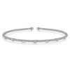 14K White Gold Bujukan Bead Cuff Bracelet with Diamond Stations - BG4436-57W45JJ-Gabriel & Co.-Renee Taylor Gallery