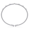 14K White Gold Bujukan Bead Cuff Bracelet with Diamond Stations - BG4436-57W45JJ-Gabriel & Co.-Renee Taylor Gallery