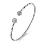 14K White Gold Bujukan Cluster Diamond Split Bangle – BG4123-65W45JJ-Gabriel & Co.-Renee Taylor Gallery