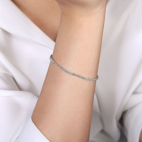 14K White Gold Bujukan Diamond Stations Bangle - BG4217-62W45JJ-Gabriel & Co.-Renee Taylor Gallery