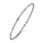 14K White Gold Bujukan Open Bangle RD Bujukan Collection - BG4419-57W4JJJ-Gabriel & Co.-Renee Taylor Gallery