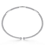 14K White Gold Bujukan Open Bangle RD Bujukan Collection - BG4419-57W4JJJ-Gabriel & Co.-Renee Taylor Gallery