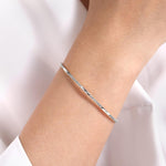 14K White Gold Bujukan Open Bangle RD Bujukan Collection - BG4419-57W4JJJ-Gabriel & Co.-Renee Taylor Gallery