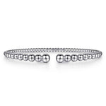 14K White Gold Bujukan Open Bangle RD Bujukan Collection - BG4585-57W4JJJ-Gabriel & Co.-Renee Taylor Gallery