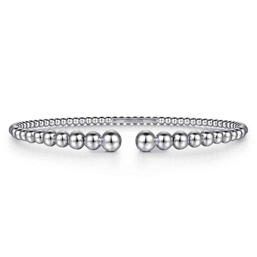 14K White Gold Bujukan Open Bangle RD Bujukan Collection - BG4585-57W4JJJ-Gabriel & Co.-Renee Taylor Gallery