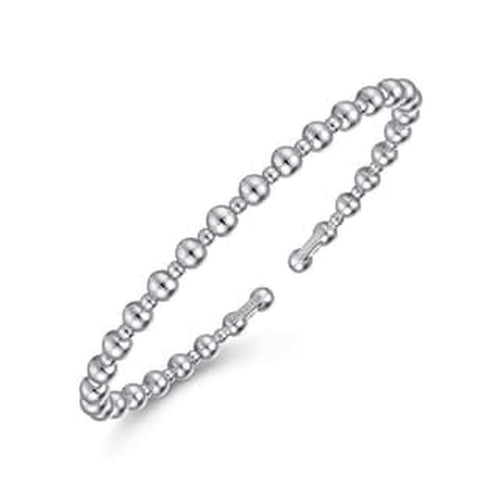 14K White Gold Bujukan Open Bangle - BG4602-6W4JJJ - LOCK-Gabriel & Co.-Renee Taylor Gallery