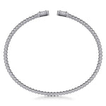 14K White Gold Bujukan Open Cuff Bracelet w/ Diamond Baguettes - BG4711-W-Gabriel & Co.-Renee Taylor Gallery