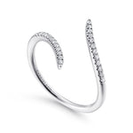 14K White Gold Bypass Open Diamond Ring - LR51052W45JJ-Gabriel & Co.-Renee Taylor Gallery