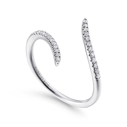 14K White Gold Bypass Open Diamond Ring - LR51052W45JJ-Gabriel & Co.-Renee Taylor Gallery