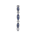14K White Gold Cluster Sapphire and Bujukan Ball Stackable Ring - LR51704W4JSA-Gabriel & Co.-Renee Taylor Gallery