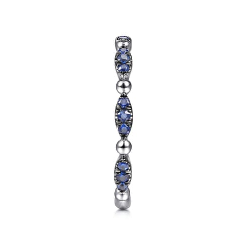 14K White Gold Cluster Sapphire and Bujukan Ball Stackable Ring - LR51704W4JSA-Gabriel & Co.-Renee Taylor Gallery