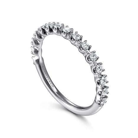 14K White Gold Single Prong Diamond Band - LR51698W45JJ-Gabriel & Co.-Renee Taylor Gallery