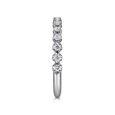14K White Gold Single Prong Diamond Band - LR51698W45JJ-Gabriel & Co.-Renee Taylor Gallery