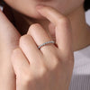 14K White Gold Single Prong Diamond Band - LR51698W45JJ-Gabriel & Co.-Renee Taylor Gallery