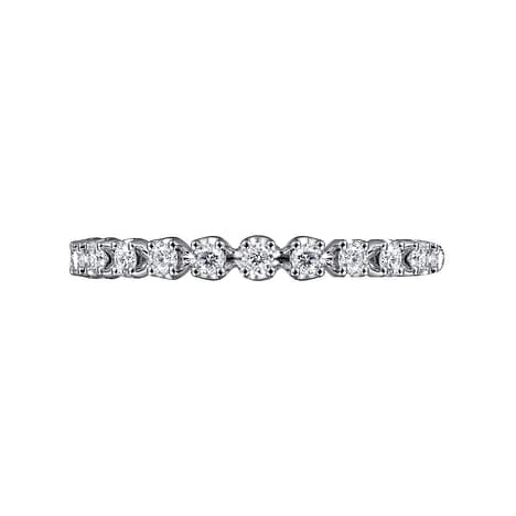 14K White Gold Single Prong Diamond Band - LR51698W45JJ-Gabriel & Co.-Renee Taylor Gallery