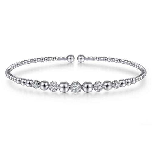 14K White Gold Diamond Bangle Bracelet - BG4362-57W45JJ-Gabriel & Co.-Renee Taylor Gallery