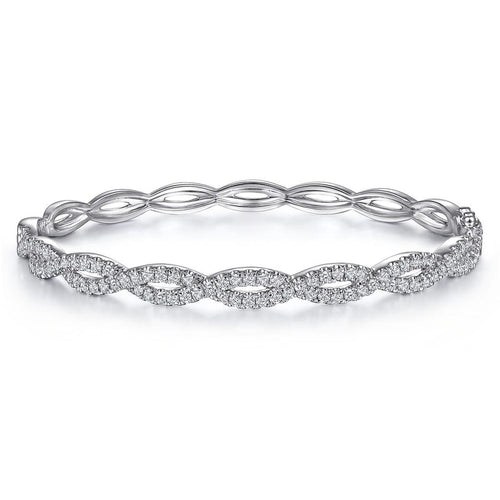 14K White Gold Diamond Bangle Bracelet – BG4426-65W45JJ-Gabriel & Co.-Renee Taylor Gallery