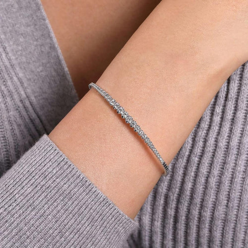 14K White Gold Diamond Bangle – BG4431-65W45JJ-Gabriel & Co.-Renee Taylor Gallery