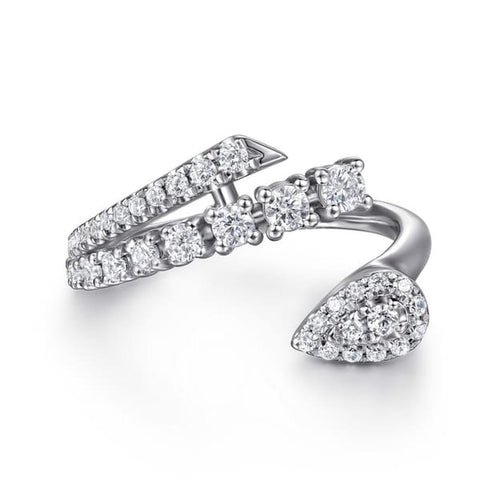 14K White Gold Diamond Bypass Ring - LR52970W45JJ-Gabriel & Co.-Renee Taylor Gallery