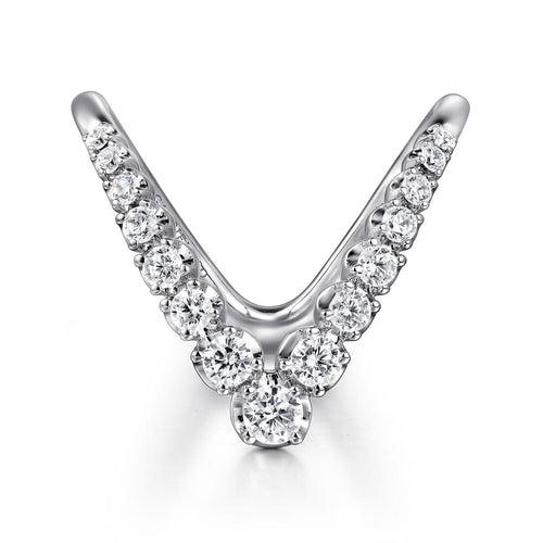 14K White Gold Diamond Chevron Ladies Ring – LR52622W45JJ-Gabriel & Co.-Renee Taylor Gallery