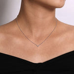 14K White Gold V Shaped Diamond Bar Necklace - NK5423W45JJ-Gabriel & Co.-Renee Taylor Gallery