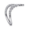 14K White Gold Two Row Bursting Diamond Chevron Ring - LR51656W45JJ-Gabriel & Co.-Renee Taylor Gallery