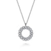 14K White Gold Diamond Circle Pendant Necklace - NK7763W45JJ-Gabriel & Co.-Renee Taylor Gallery