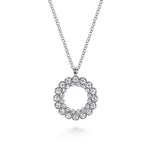 14K White Gold Diamond Circle Pendant Necklace - NK7763W45JJ-Gabriel & Co.-Renee Taylor Gallery