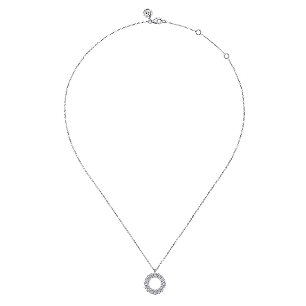 14K White Gold Diamond Circle Pendant Necklace - NK7763W45JJ-Gabriel & Co.-Renee Taylor Gallery