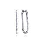 14K White Gold Diamond Classic Elongated Oval Hoop Earrings - EG15272W45JJ-Gabriel & Co.-Renee Taylor Gallery