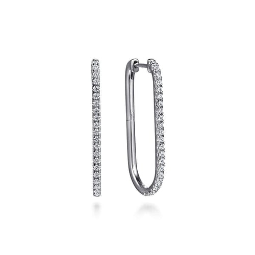 14K White Gold Diamond Classic Elongated Oval Hoop Earrings - EG15272W45JJ-Gabriel & Co.-Renee Taylor Gallery