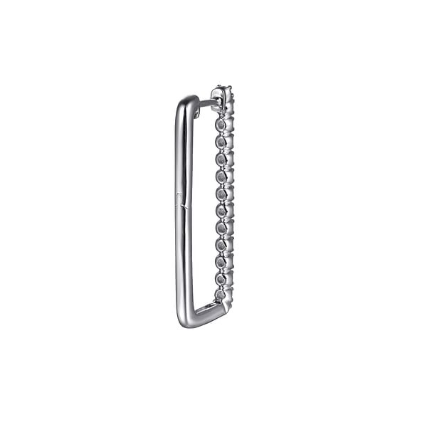 14K White Gold Diamond Classic Paperclip Hoop Earrings - EG15275W45JJ-Gabriel & Co.-Renee Taylor Gallery
