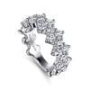 14K White Gold Diamond Cluster Station Ring - LR52362W45JJ-Gabriel & Co.-Renee Taylor Gallery