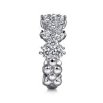 14K White Gold Diamond Cluster Station Ring - LR52362W45JJ-Gabriel & Co.-Renee Taylor Gallery