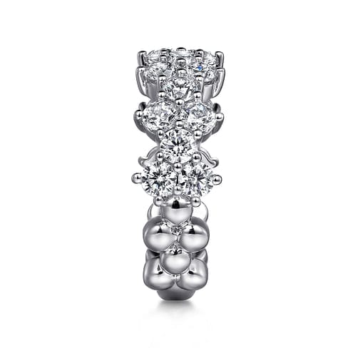 14K White Gold Diamond Cluster Station Ring - LR52362W45JJ-Gabriel & Co.-Renee Taylor Gallery