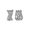 14K White Gold Diamond Criss Cross Huggie Earrings - EG15271W45JJ-Gabriel & Co.-Renee Taylor Gallery