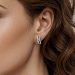 14K White Gold Diamond Criss Cross Huggie Earrings - EG15271W45JJ-Gabriel & Co.-Renee Taylor Gallery
