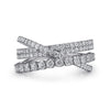14K White Gold Diamond Criss Cross Ring - LR52751W45JJ-Gabriel & Co.-Renee Taylor Gallery