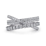 14K White Gold Diamond Criss Cross Ring - LR52751W45JJ-Gabriel & Co.-Renee Taylor Gallery