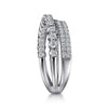 14K White Gold Diamond Criss Cross Ring - LR52751W45JJ-Gabriel & Co.-Renee Taylor Gallery