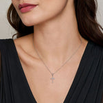 14K White Gold Diamond Cross Pendant Necklace - NK4999W45JJ-Gabriel & Co.-Renee Taylor Gallery