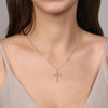 14K White Gold Diamond Cross Pendant Necklace - NK7197W45JJ-Gabriel & Co.-Renee Taylor Gallery