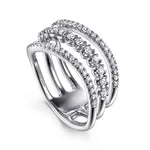 14K White Gold Diamond Curved Easy Stackable Ring – LR52980W45JJ-Gabriel & Co.-Renee Taylor Gallery