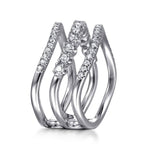 14K White Gold Diamond Curved Easy Stackable Ring – LR52980W45JJ-Gabriel & Co.-Renee Taylor Gallery