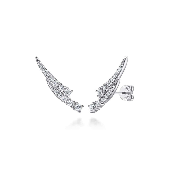 14K White Gold Diamond Ear Climber Earrings – EG15549W45JJ-Gabriel & Co.-Renee Taylor Gallery