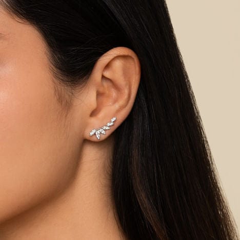 14K White Gold Graduating Marquise Shape Curved Diamond Stud Earrings - EG14200W45JJ-Gabriel & Co.-Renee Taylor Gallery