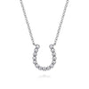 14K White Gold Diamond Horseshoe Pendant Necklace - NK8056W45JJ-Gabriel & Co.-Renee Taylor Gallery
